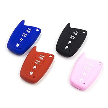 Imagem de Capa de silicone com controle remoto Smart Key da LIGHTKOREA 1P para Hyundai Santa Fe 2013 2016, Genesis 2015 2016, Equus, Azera 2012 2016 (Preta)