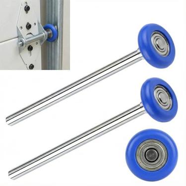 Imagem de Pacote com 2 23 cm Haste 5 cm 13 Esferas Azul Nylon Grade Comercial Rolo de Porta de Garagem, Silencioso/Durável e de Alta Carga, Use Rolamentos de Precisão de Vedações Duplas 6200ZZ