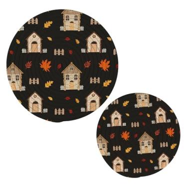 Imagem de Wassud Conjunto de tripé 1756193972990 para pratos quentes, suportes redondos de panela, almofadas quentes de algodão, porta-copos resistentes ao calor para decoração de cozinha, bancada, 2 peças