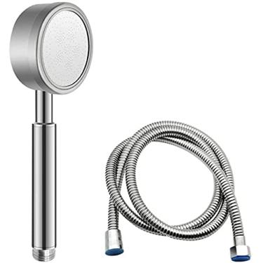 Imagem de YYBOES Chuveiro cabeça de chuveiro filtro de chuveiro elétrico cabeça de chuveiro chuveiro de alta pressão para aumentar a pressão aço inoxidável 304 espessura resistente ao desgaste prata Sho