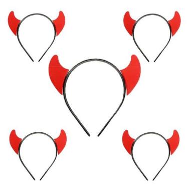 Imagem de Kit 5 Tiara de Diabinha Vermelha p/ Festa Carnaval Halloween - Toy Mas