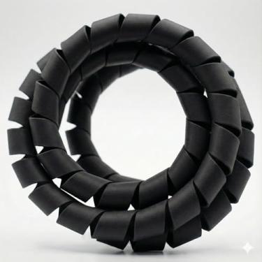 Imagem de Organizador Fios Cabos 20mm 1m Preto Aplicador Incluso