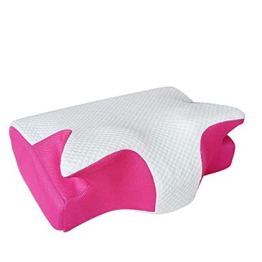 Imagem de SPXMQSS Travesseiro cervical para alívio da dor no pescoço, travesseiro ortopédico para pescoço aumentado e espesso para dormir, travesseiro ergonômico de espuma viscoelástica para dormir.