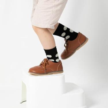 Imagem de Sapato Oxford infantil para meninos e meninas com cadarço e sola com textura antiderrapante mocassim infantil uniforme escolar clássico, Marrom, 19