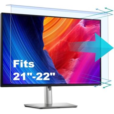Imagem de Pacote com 2 películas protetoras de tela de computador de 21,5 polegadas, bloqueador de luz azul e antirreflexo com protetor de filtro transparente para proteção ocular, compatível com monitores