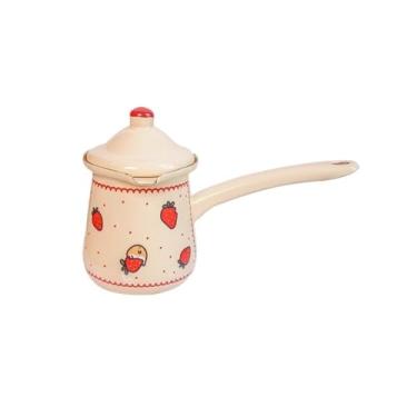 Imagem de Panela de leite esmaltada, panelas e frigideiras esmaltadas multiuso superfície antiaderente fácil de limpar Panela esmaltada multiuso para ferver cozinhar sopas de aquecimento Molhos de leite para