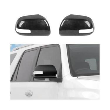 Imagem de RT-TCZ Kit de capa de espelho retrovisor para carro retrovisor retrovisor lateral decoração acessórios externos para Toyota 4Runner 2010-2013 (fibra de carbono preta)