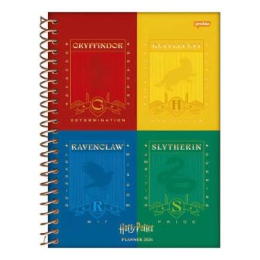 Imagem de Agenda Planner 2026 Harry Potter Espiral Jandaia 352 Páginas -, Casas