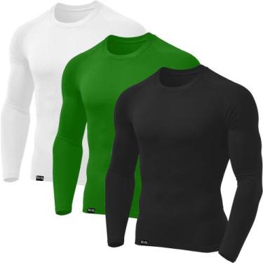 Imagem de Kit com 3 Camisetas Térmicas UV Proteção Solar Masculina - Slim Fitnes