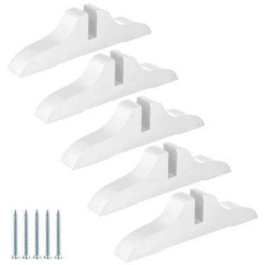 Imagem de 5 peças de suportes dobráveis para divisórias, suportes de tela de privacidade de madeira, bases de suporte de partição de escritório com compartimentos, inclui pregos para fácil montagem, ideal para