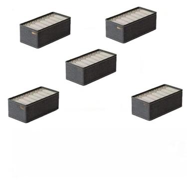 Imagem de Kit Caixa Colmeia Organizadora para Guarda-Roupa – Organizador de Gaveta para Roupas Íntimas, Meias e Sutiã(7 quadrados(5 peças))