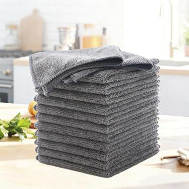 Imagem de 10 panos de limpeza reutilizáveis – panos de limpeza de microfibra, toalhas de microfibra para carros, casa, sem arranhões, altamente absorventes