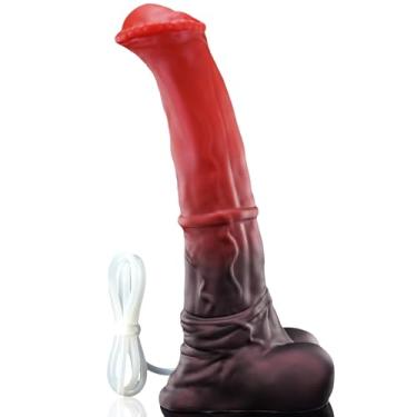 Imagem de Nothosaur Conola com tubo de porca HORESEII Plugue anal de silicone para dildo, design exclusivo, vibrador enorme com ventosa forte para brincar com as mãos livres, brinquedos sexys para adultos, cores misturadas, M 30 cm