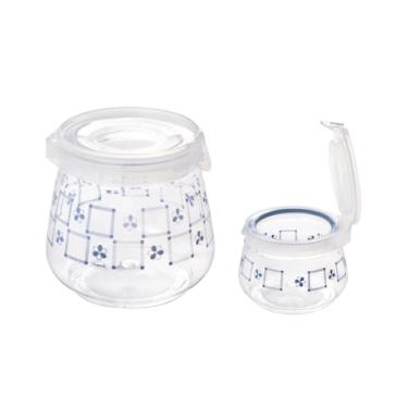 Imagem de Potes Flip Herméticos Transparente Café 1,1 L e Sal 700 ml – Conjunto Para Despensa, Cozinha e Organização