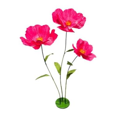 Imagem de Nishiyuenyi Arranjo Floral Decorativo para Casamento, com 1,40 M de Altura E Base de Apoio. Flor Artificial Enorme para Decoração de Palco E Festas de Ani, Rosa, Tamanho real