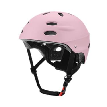 Imagem de KiBcsLic Capacete infantil portátil e ajustável para ciclismo de estrada, skate e patins, Luz Rosa