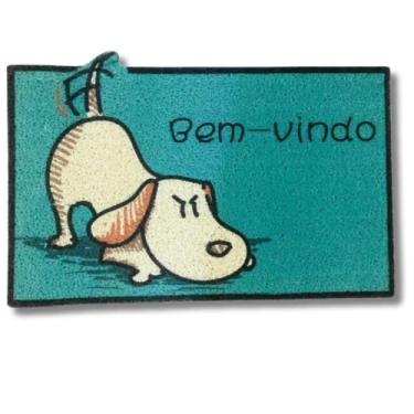 Imagem de Tapete Capacho Decorativo Pets, 60x40cm, Poliéster Emborrachado, Antiderrapante, Para Porta de Entrada (CACHORRO FAREJANDO)