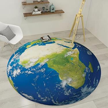 Imagem de Tapete redondo abstrato moderno, tapete redondo macio para quarto, tapete de cozinha, lavável antiderrapante para sala de estar, quarto, A, diâmetro 100 cm