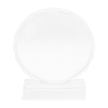 Imagem de POPETPOP Decoração de prêmio de troféu de vidro de cristal: Troféu de prêmio transparente para brindes de festa infantis, jogos esportivos, competições, 93x3. 14x1. 96,5 cm