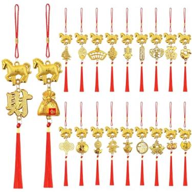 Imagem de 20 peças 2026 Ano do Cavalo Amuleto Ano Novo Chinês Decorações da Sorte Pingente Borla Festival Primavera Nó Berloque para Riqueza Sorte