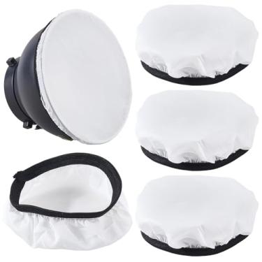Imagem de CREATCABIN 4 peças capa de lâmpada difusora de luz difusora meia branca macia abajur refletor meia meia sombra redonda pano para estúdio de fotografia estroboscópio refletores padrão luz flash 105 mm