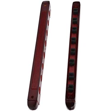 Imagem de HUIOP Suporte para Tacos de Sinuca, Rack de Madeira para Tacos Bilhar Montado na Parede Com Aparência Requintada, Resistente e Resistente Em Uso, Inclui Parafusos, Suporte