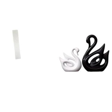 Imagem de Whtkoph Escultura de Cisne para Luminária, Decoração Aconchegante para Sala de Estar, Elegante Estatueta de Animal Colecionável, Luminária de Chão, Capa