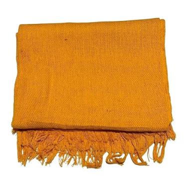 Imagem de Manta de Sofá Gigante 210x120cm em Algodão – Manta Artesanal para Sofá e Cama Decorativa(Laranja)