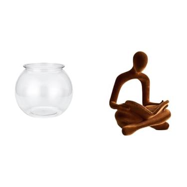 Imagem de Whtkoph Figura Humana Transparente em Um Pequeno Aquário, Pensador Abstrato, Estátua Decorativa, Arte Versátil, Coleção, Ornamento de Mesa, Escultura para Mim