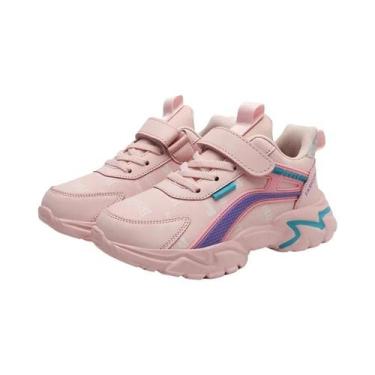 Imagem de Tênis Casuais De Couro Rosa Para Meninas, Leves E Fashionáveis, Para I