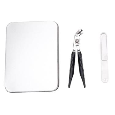 Imagem de Dioche Cabeça Angular Cortador de Unhas Premium Aço Inoxidável Alça Longa Ampla Abertura Cortador de Unhas Com Arquivo para Unha Kit de Preparação