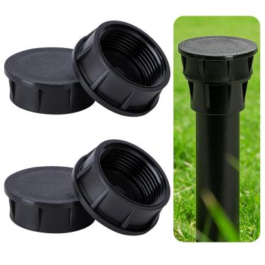 Imagem de Mizelu 4 tampas de cabeça de aspersão, tampa de desligamento de spray com anel de vedação, capa de cabeça de spray de irrigação preta para sistemas de irrigação de jardim de gramado externo