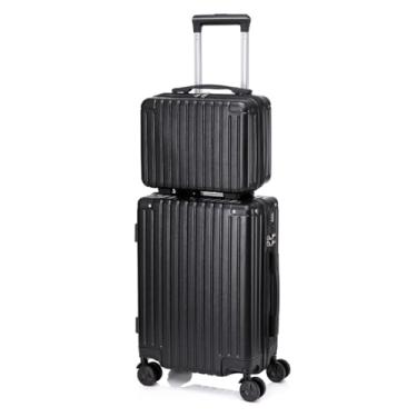 Imagem de Conjunto Mala de Bordo 10kg + Frasqueira ABS com Cadeado TSA – Rodas Duplas 360° – Kit Viagem Completo(Preto,51×33×20cm)