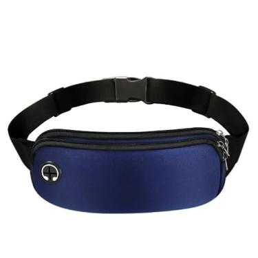 Imagem de Pochete de corrida para mulheres e homens, bolsa impermeável refletiva com suporte para telefone, bolsa esportiva ajustável para ginástica com bolsos com zíper, cinto de hidratação