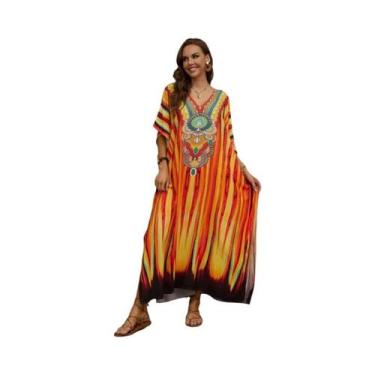 Imagem de Vestido Maxi Kaftan De Praia plus Size Para Mulheres, Cobertura De Mai