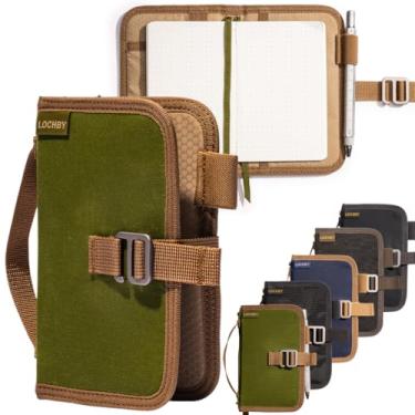 Imagem de LOCHBY Mini diário de campo | tela encerada resistente à água | Laço para caneta | Caderno Tomoe River incluído | Perfeito para viagens, arte, Bullet Journal