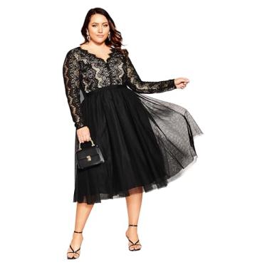 Imagem de City Chic Women's Apparel Vestido feminino plus size Rare Beauty Ff, Preto, 21 Plus Size