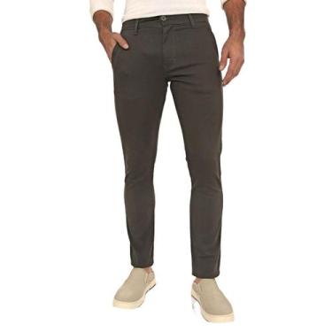 Imagem de Calça Masculina Slim Sarja Com Elastano Bolso Social - Macaw, Verde mu