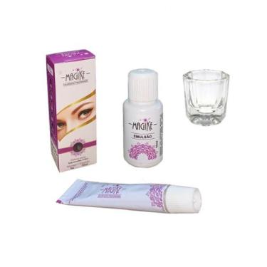 Imagem de Tintura Sobrancelha Profissional Tinta Cilios Magike Completo e Dappen