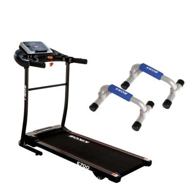 Imagem de Kit Fitness Premium Kikos Esteira E700C 2.0HP Dobrável + Apoio de Flexão Cardio e Força Residencial