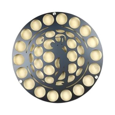 Imagem de YIJU Suporte circular para bolas de golfe, fácil de instalar, ideal para golfistas. Decoração de parede em metal com silhueta de bola de golfe, Style a