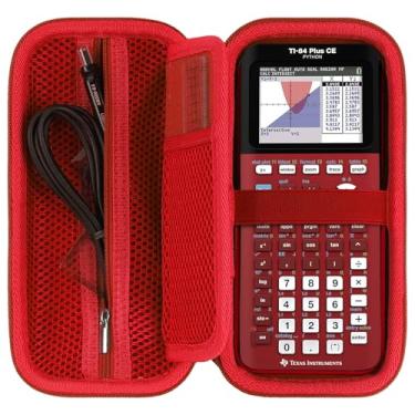 Imagem de RIYADAone Capa rígida de substituição para TI-84 Plus CE/TI-84 Plus/TI-Nspire CX II CAS/TI-Nspire CX II/TI-83 Plus/TI-89 Titanium/TI-85 / TI-86 Color Graphing Calculator (caixa vermelha)