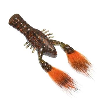 Imagem de Rabid Baits Isca de plástico macio Rabid Craw, isca de lagosta para pesca em água doce e salgada para robalo, truta, peixe vermelho e mais, craw sexy, 7,6 cm (4 iscas)