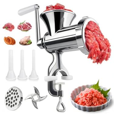 Imagem de Moedor de carne manual – Máquina de salsicha de mesa Moedores de carne - Moedor de carne rápido e sem esforço para uso doméstico, moedor de alimentos para carne e porco