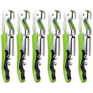 Imagem de Abridor de chaves de vinho, abridor de garrafa de vinho inoxidável para uso em casa, escritório, cozinha, restaurante, bar (6, verde)