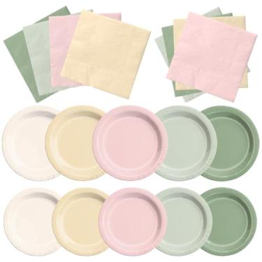 Imagem de CMUSKO Decoração de aniversário rosa e verde - 150 peças rosa empoeirado verde sálvia kit serve 50 para chá de bebê, chá de panela, casamento