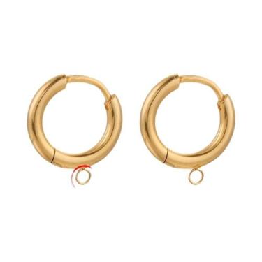 Imagem de Ganchos De Brinco Banhados a Ouro 10pcs Fios De Aço Inoxidável Em Form