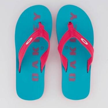 Imagem de Chinelo Oakley Zeal Azul e Rosa-Masculino