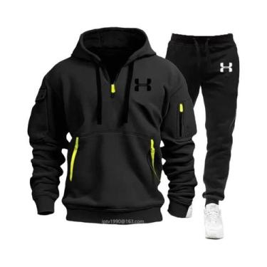 Imagem de Conjunto De Moletom Masculino Para Outono/Inverno Com Capuz E Zíper, C