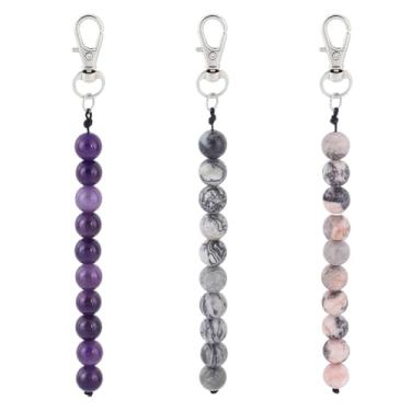 Imagem de PH PandaHall 3 peças de contas de dilatação cervical, contas de crachá de enfermeira de pedra natural parteira Doula para trabalho e parto, ferramenta de presentes de enfermeira, cordão de chaveiro de